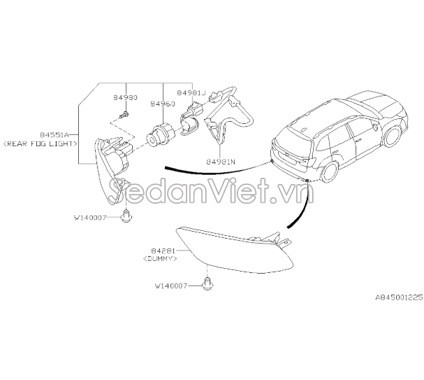 Đèn phản quang cản Subaru Forester 2022