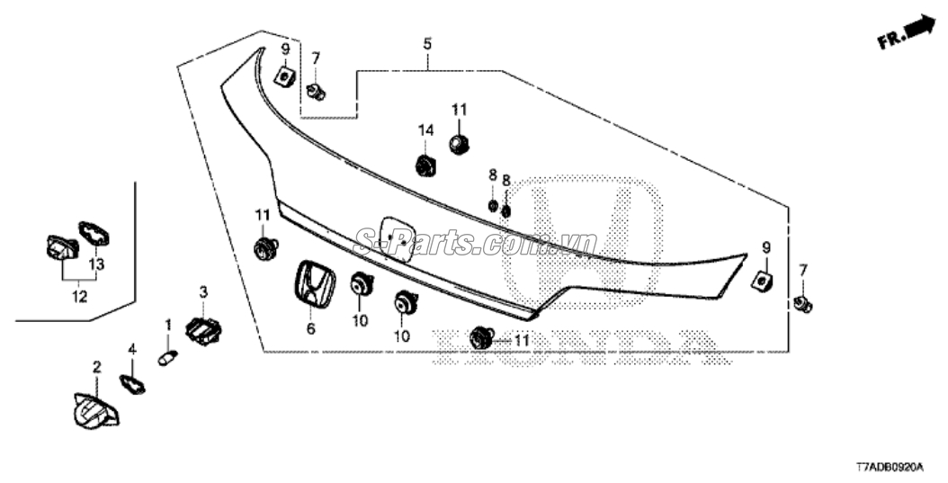 Đèn soi biển số Honda Odyssey 2016-2018