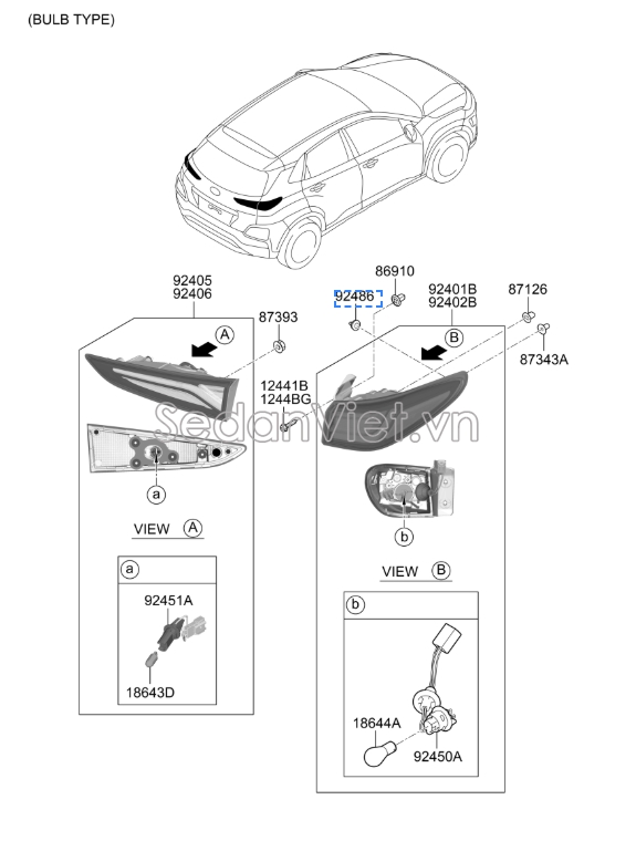 Đèn hậu Hyundai Kona 2018