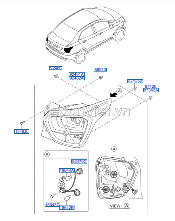 Đèn hậu Hyundai i10 Grand 2014-2016