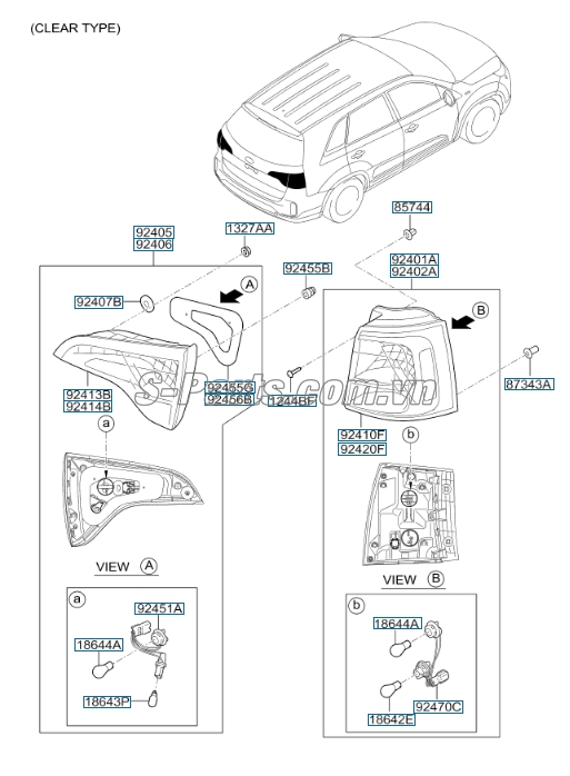 Bóng đèn 12V 16W Hyundai Santafe 2006-2008