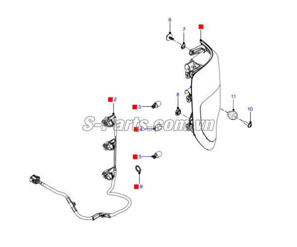 Đèn hậu viền trắng Ford Ranger 2015