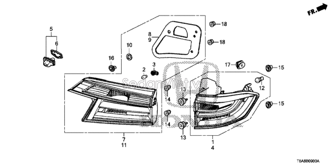 Đèn hậu led Honda Odyssey 2016