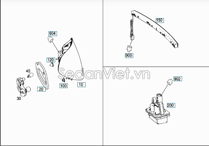 Đèn hậu Mercedes-Benz C200 2014