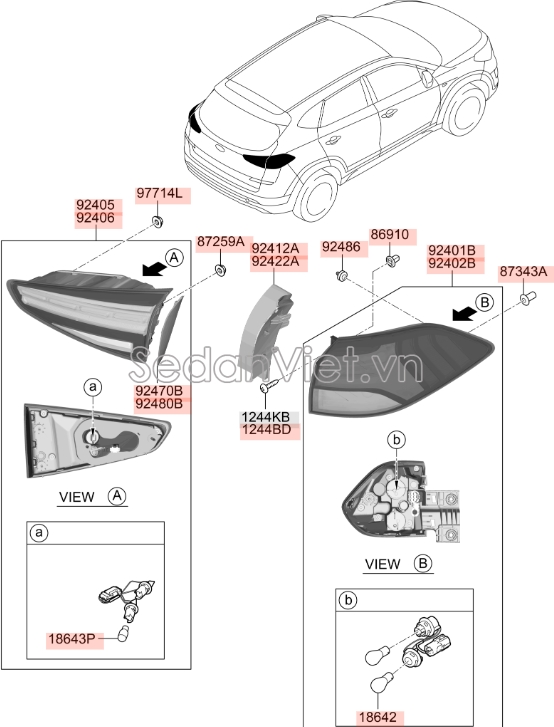 Bóng đèn 12V 16W Hyundai Santafe 2006-2008