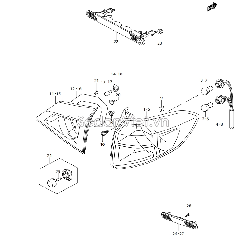 Bóng đèn 12V5W Suzuki Vitara 2016-2018