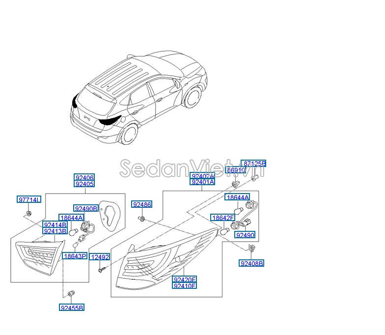 Đèn hậu Hyundai Tucson 2010-2012