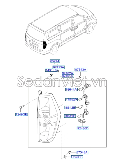 Đèn hậu Hyundai Starex 2017