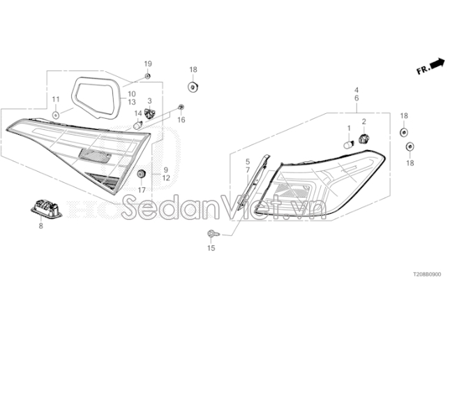 Bóng đèn 12v 21W Honda Accord 2016-2018
