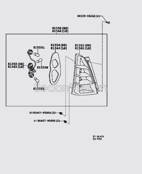 Đèn hậu Toyota Innova 2012-2013