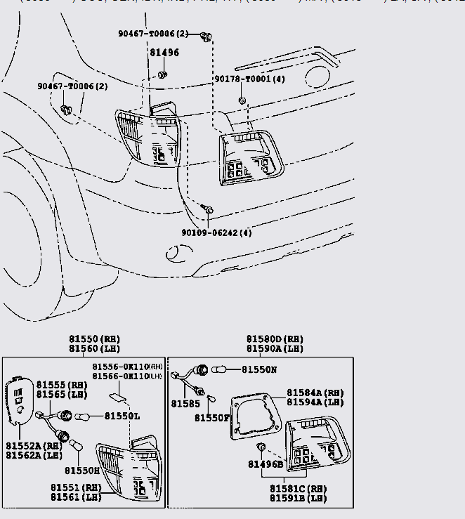 Đèn hậu Toyota Fortuner 2009-2012