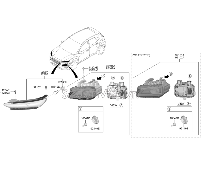 Bóng đèn Hyundai Kona 2018-2020