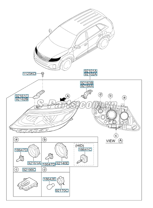 Đuôi đèn pha Hyundai Santafe 2017-2018