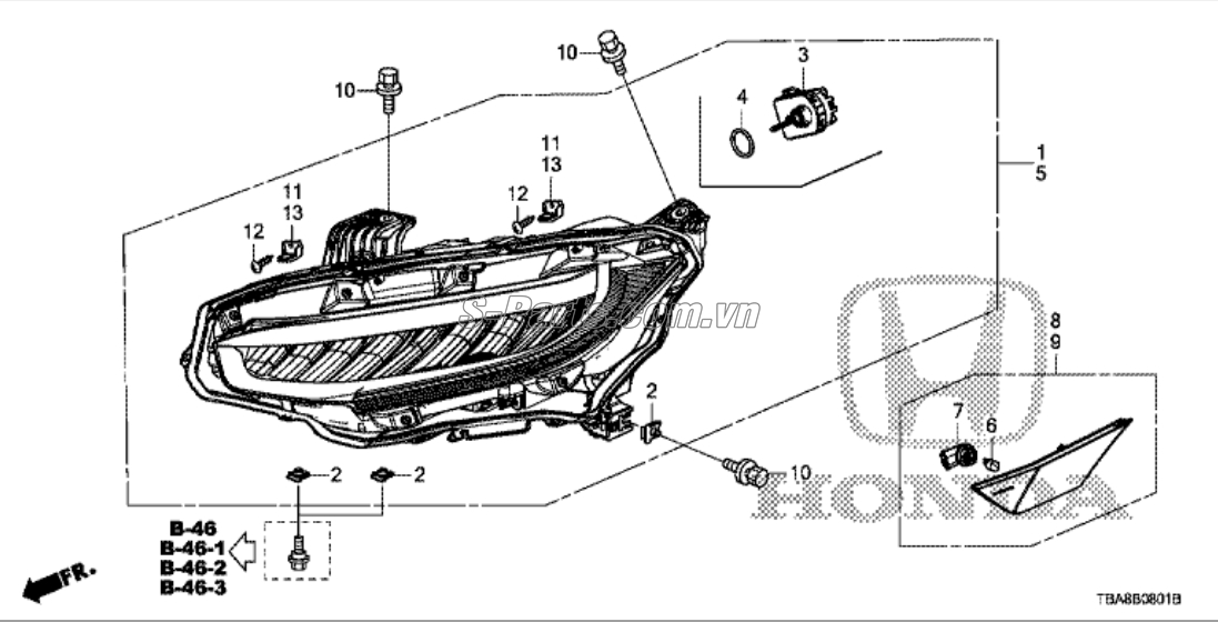 Đèn xi nhan gương Honda Civic 2017