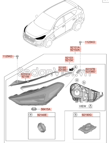 Đèn pha Hyundai Tucson 2021