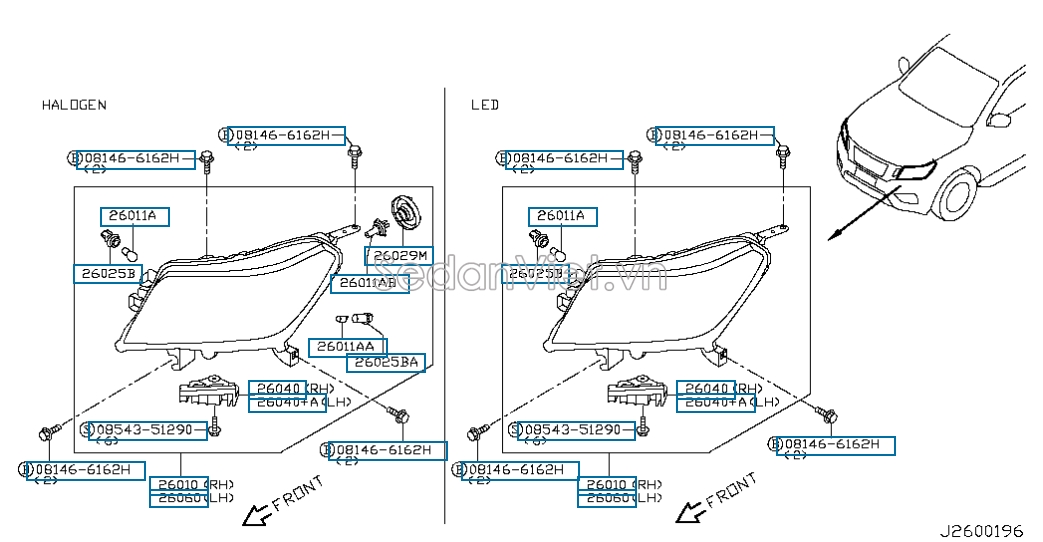 Bóng đèn 12v 21W Nissan Navara NP300 2015-2020