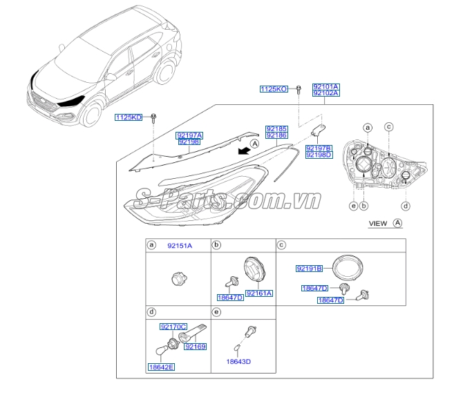 Đèn pha Hyundai Tucson 2015