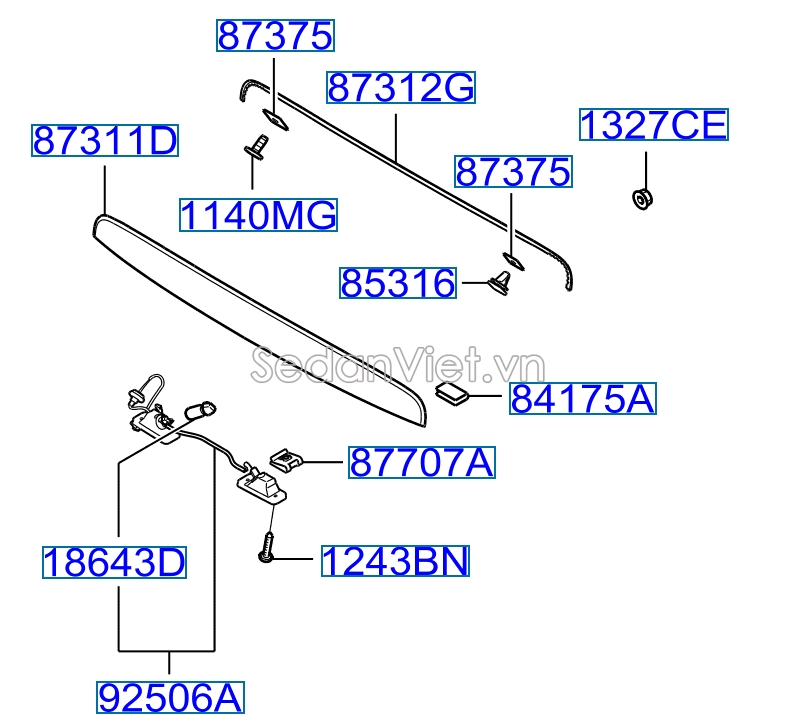 Đèn soi biển số Hyundai Santafe 2006-2008