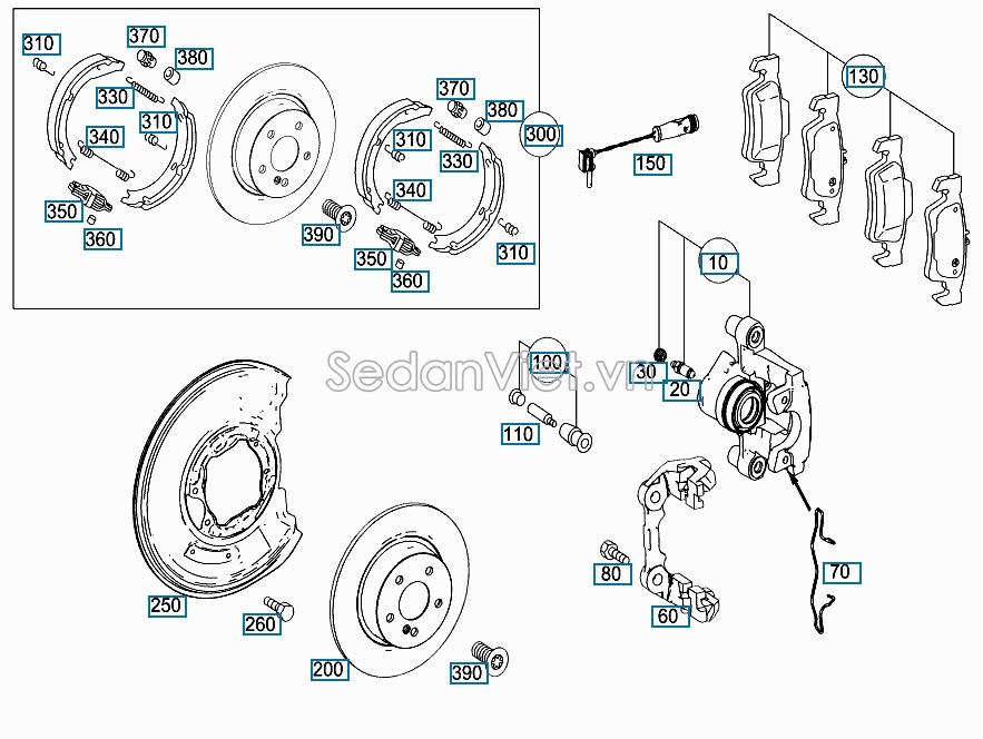 Cảm biến báo mòn má phanh sau Mercedes-Benz GLK220 2013