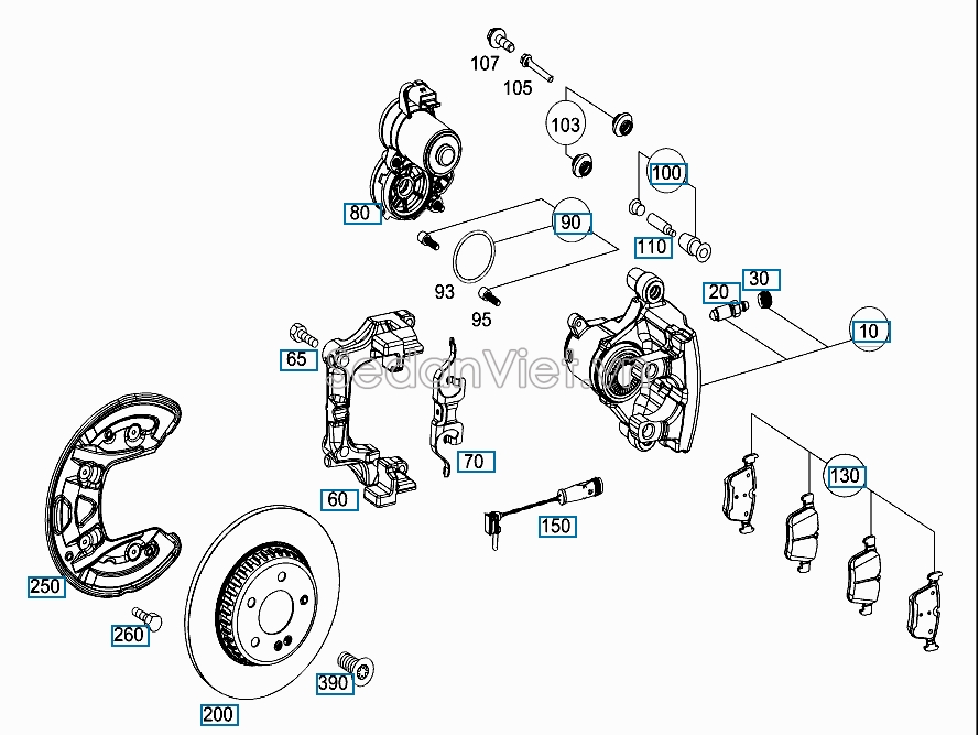 Cảm biến báo mòn phanh Mercedes-Benz GLC250 2015-2019