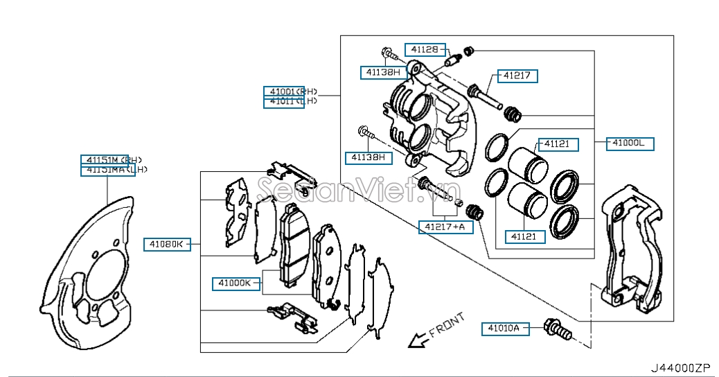 Má phanh trước Nissan Navara NP300 2015