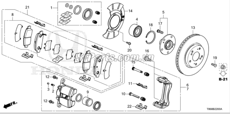 Bộ phớt xi lanh phanh trước Honda Accord 2016-2018