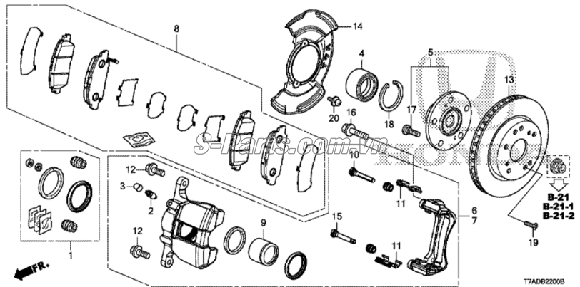 Piston phanh trước Honda Accord 2016-2018