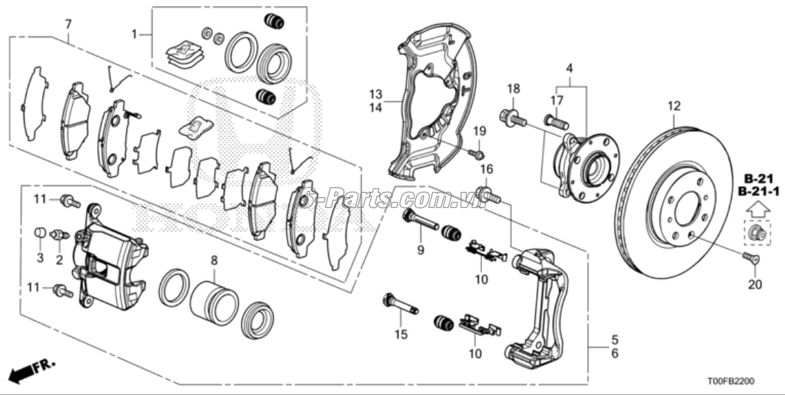 Piston phanh trước Honda City 2017-2020