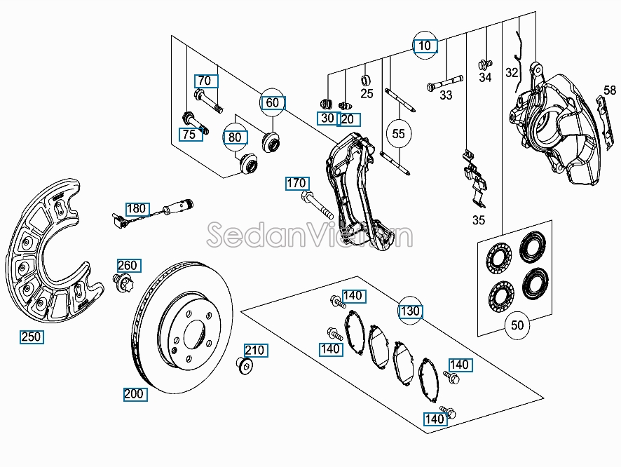 Tấm chắn bụi đĩa phanh Mercedes-Benz GLC250 2015-2019