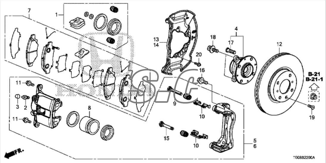 Piston phanh trước Honda City 2017-2020