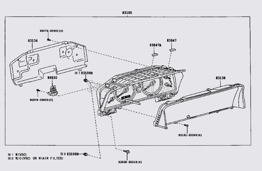 Đồng hồ táp lô Toyota Land Cruiser 1998-2007