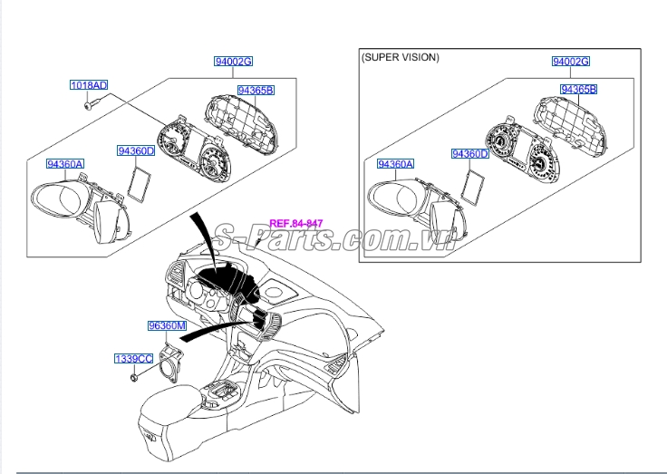 Đồng hồ táp lô Hyundai Santafe 2013-2015