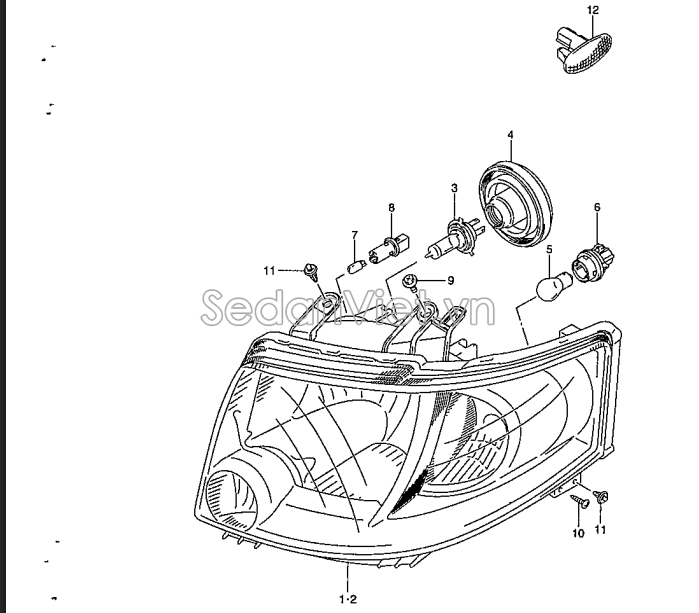 Đèn pha Suzuki APV 2012