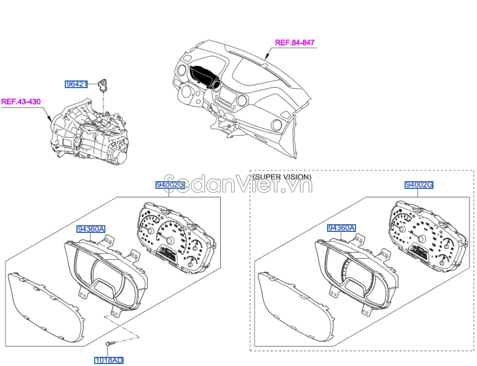 Đồng hồ táp lô Hyundai i10 Grand 2017