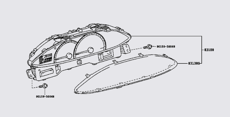 Mặt kính đồng hồ táp lô Toyota Vios 2008-2013