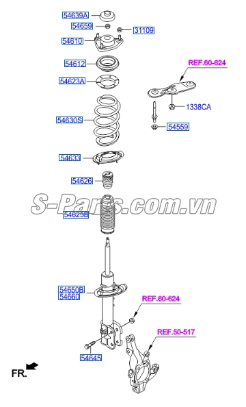 Cao su bát bèo giảm xóc trước Hyundai Santafe 2013-2015