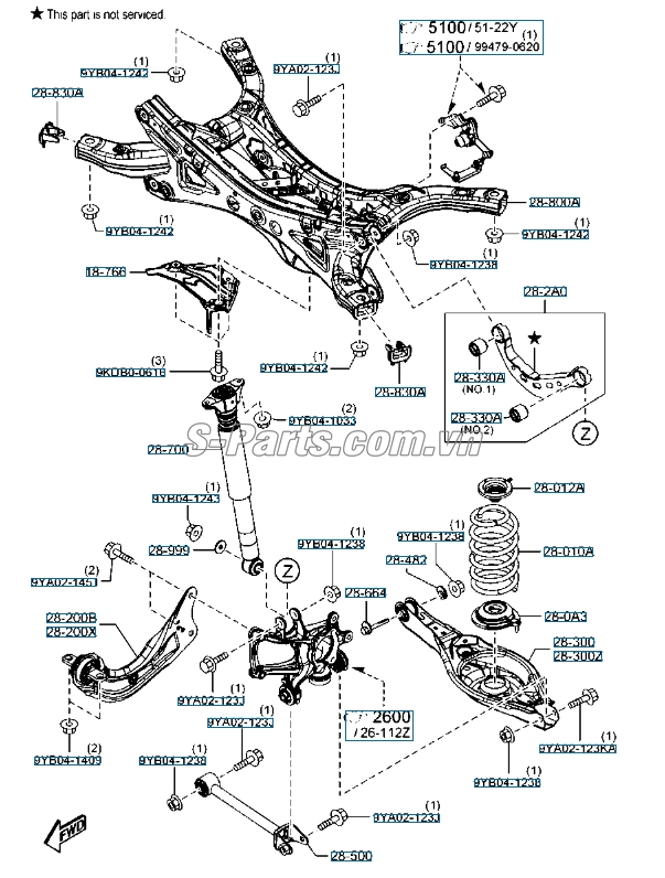 Cao su đệm giảm xóc sau Mazda CX-5 2012-2015
