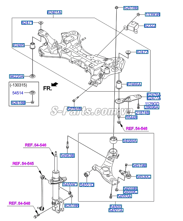 Cao su nhỏ đầu càng a Hyundai Santafe 2013-2015