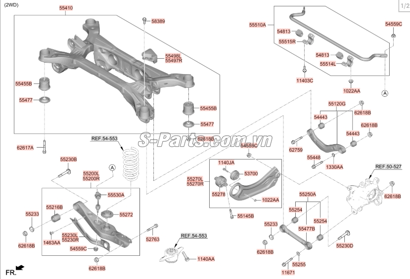 Cao su ốp cân bằng sau Hyundai Santafe 2024-2025