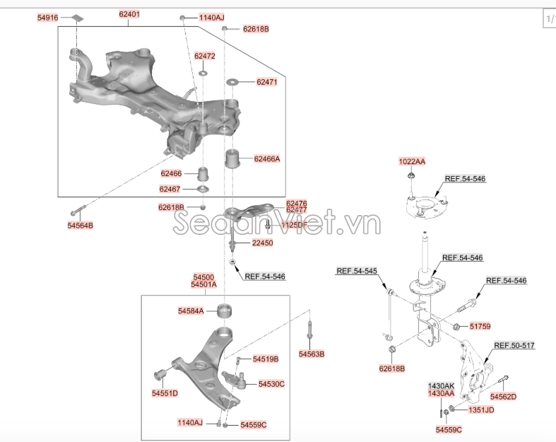 Rotuyn trụ đứng Hyundai Santafe 2019