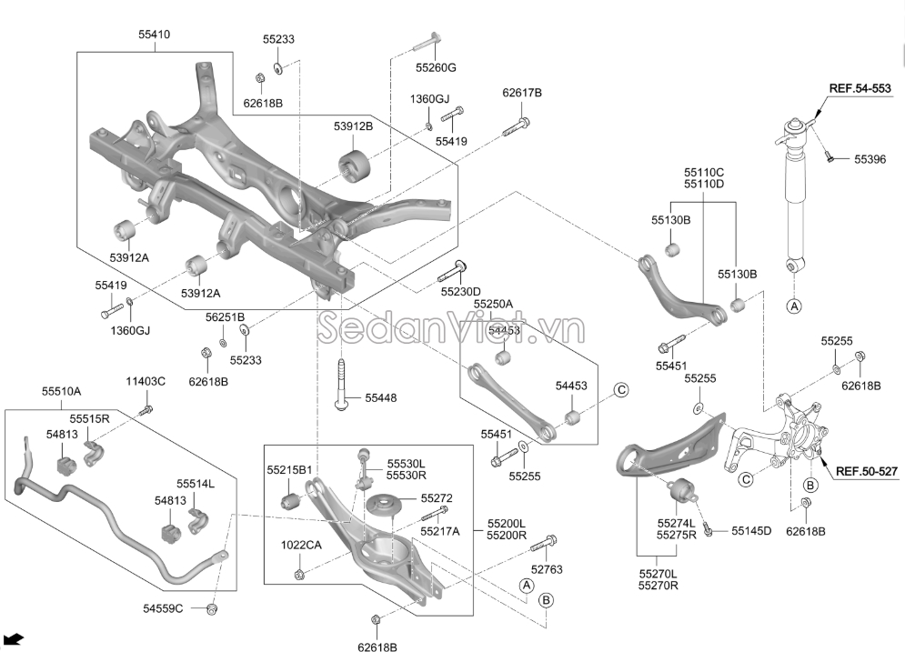 Cao su cầu sau quả nhỏ KIA Sportage 2009-2010