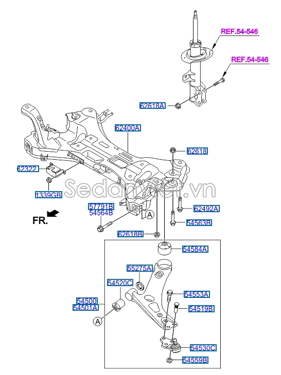 Cao su càng A bé Hyundai Tucson 2010-2012