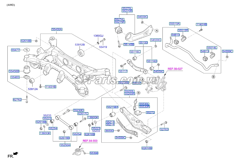 Cao su ốp cân bằng trước Hyundai Creta 2015