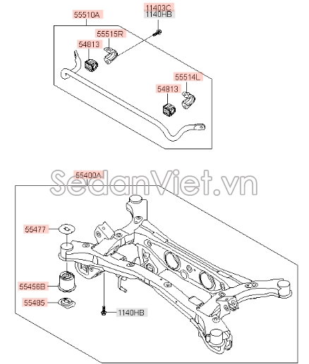 Cao su ốp cân bằng trước Hyundai Creta 2015
