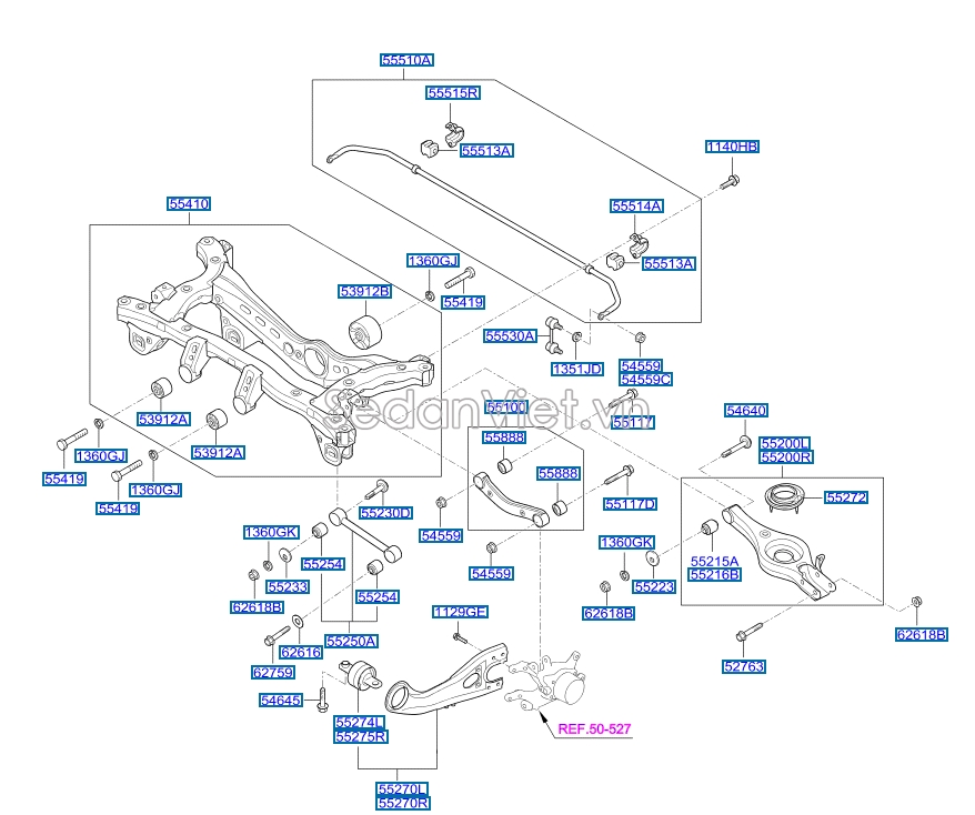 Cao su cầu sau quả nhỏ KIA Sportage 2009-2010