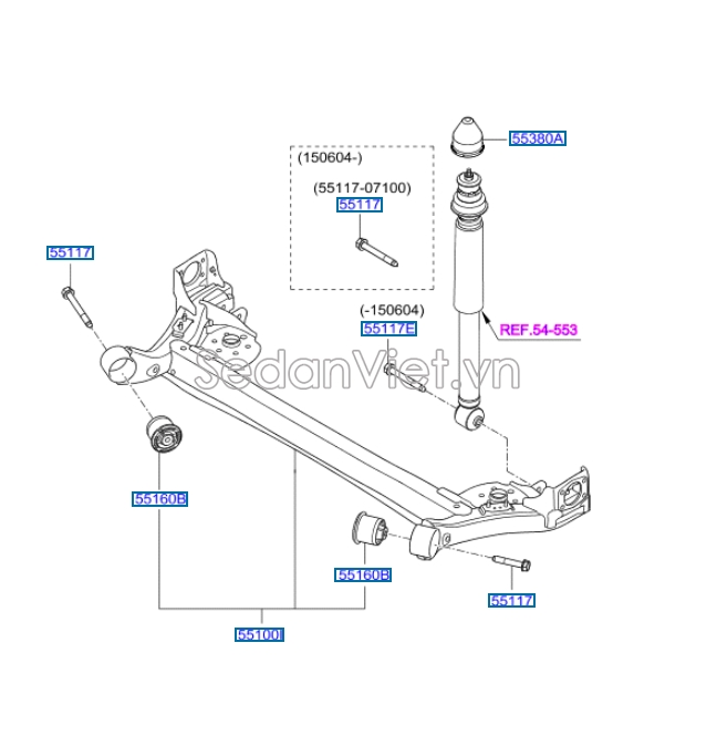 Cầu sau Hyundai i10 Grand 2014-2016