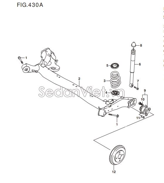 Cao su đệm lò xo giảm xóc sau Suzuki Ertiga 2018