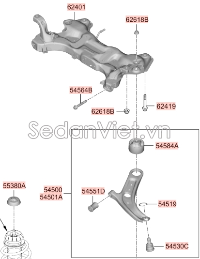 Cao su nhỏ đầu càng a Hyundai i20 Active 2015