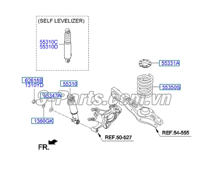 Giảm xóc sau Hyundai Santafe 2013-2015