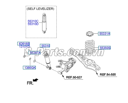 Giảm xóc sau cân bằng điện tử Hyundai Santafe 2013-2015